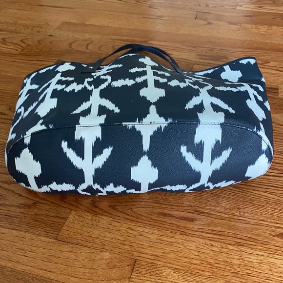 C. Wonder Tote Bag Shopper Navy White Gold Large Handbag EXC COND - Picture 2 of 6